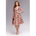 Платье ванильного цвета с цветочным принтом в ретро-стиле