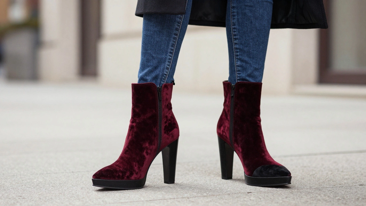 Ботильоны на платформе в сочетании с джинсами и платьем