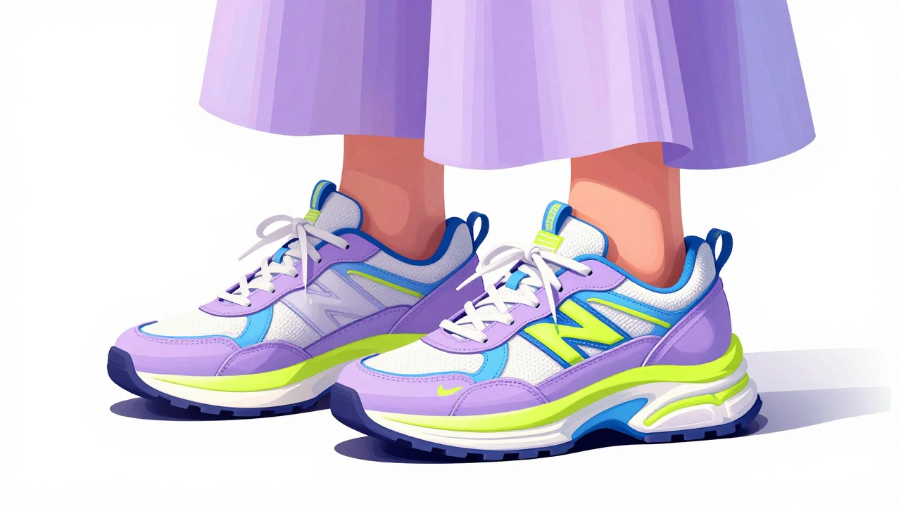 Люксовые кроссовки пастельных тонов с яркими акцентами